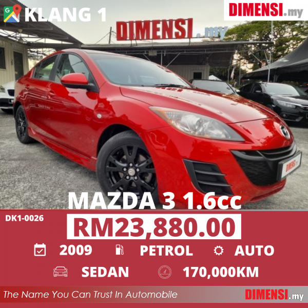 sell Mazda 3 2009 1.6 CC for RM 23880.00 -- dimensi.my
