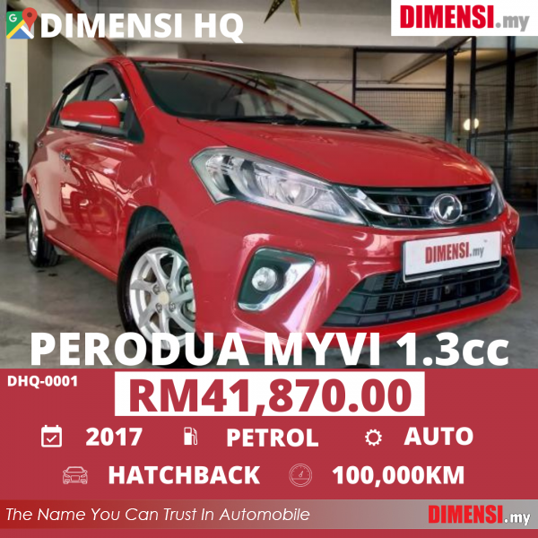 sell Perodua Myvi 2017 1.3 CC for RM 41870.00 -- dimensi.my