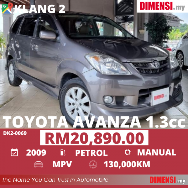 sell Toyota Avanza 2009 1.3 CC for RM 20890.00 -- dimensi.my