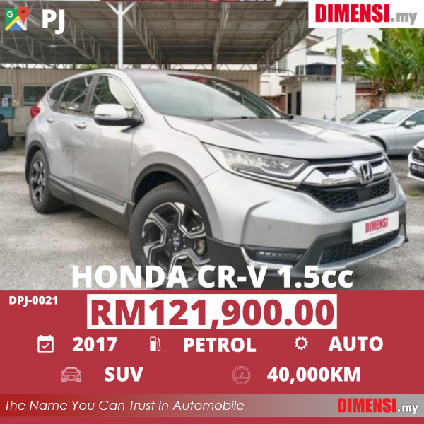 sell Honda CR-V 2017 1.5 CC for RM 121900.00 -- dimensi.my