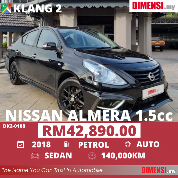 sell Nissan Almera 2018 1.5 CC for RM 42890.00 -- dimensi.my