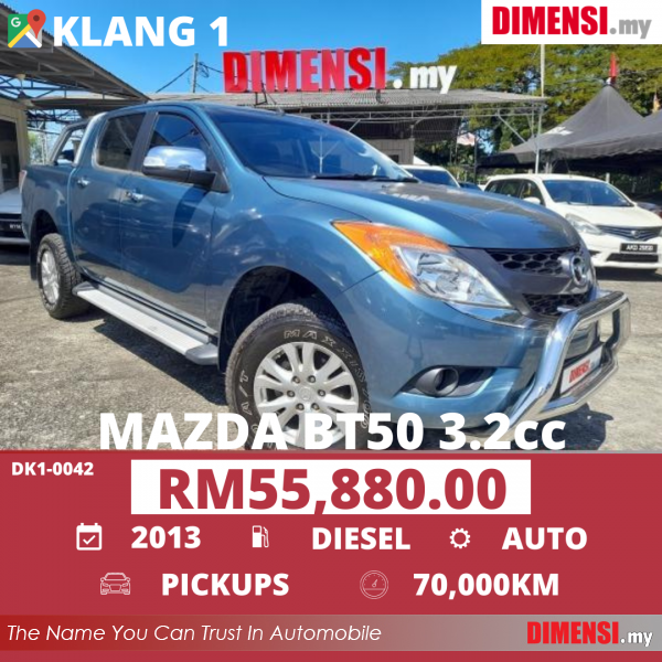 sell Mazda BT50 2013 3.2 CC for RM 55880.00 -- dimensi.my