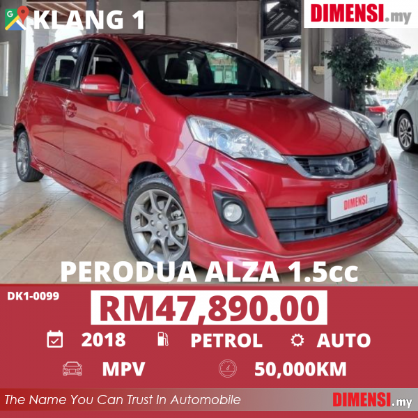 sell Perodua Alza 2018 1.5 CC for RM 47890.00 -- dimensi.my
