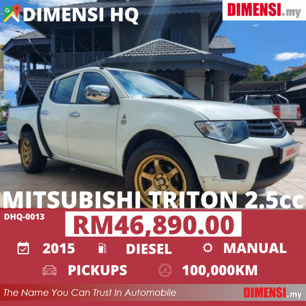 sell Mitsubishi Triton 2015 2.5 CC for RM 46890.00 -- dimensi.my