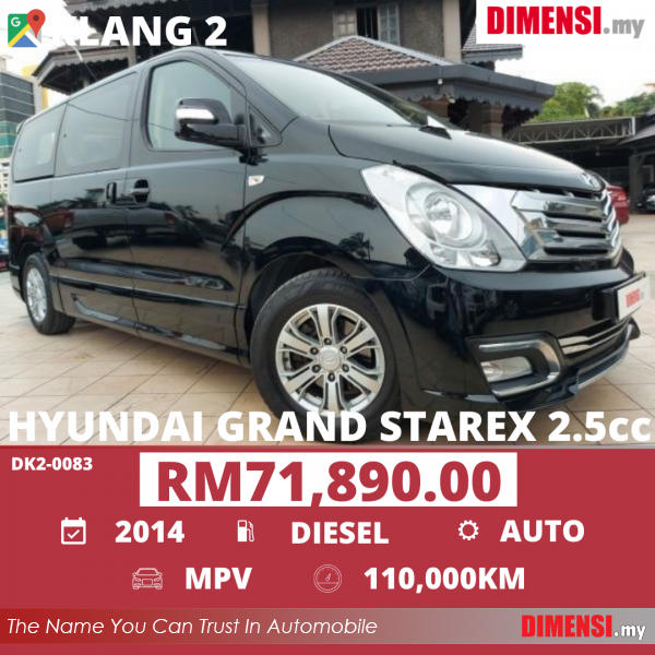 sell Hyundai Grand Starex 2014 2.5 CC for RM 71890.00 -- dimensi.my