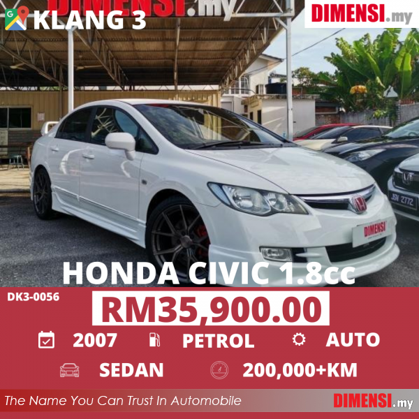 sell Honda Civic 2007 1.8 CC for RM 35900.00 -- dimensi.my