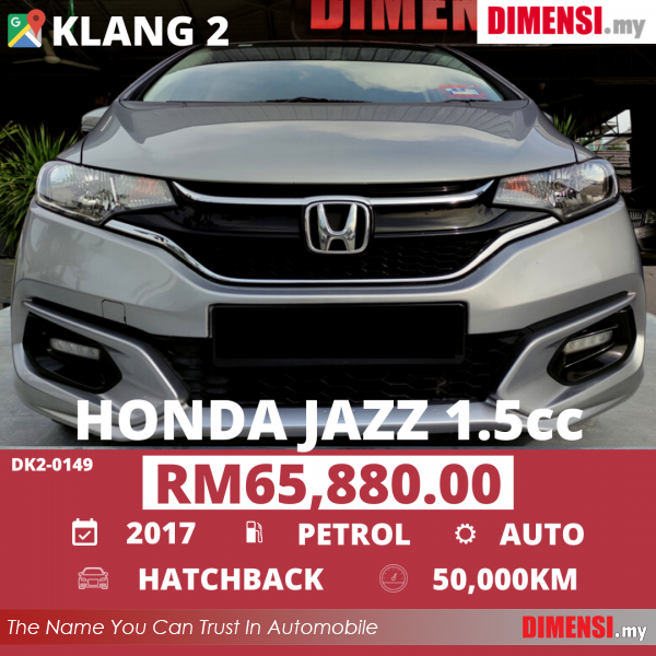 sell Honda Jazz 2017 1.5 CC for RM 65880.00 -- dimensi.my