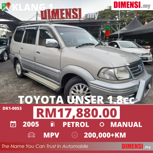 sell Toyota Unser 2005 1.8 CC for RM 17880.00 -- dimensi.my