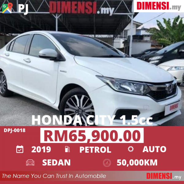 sell Honda City 2019 1.5 CC for RM 65900.00 -- dimensi.my