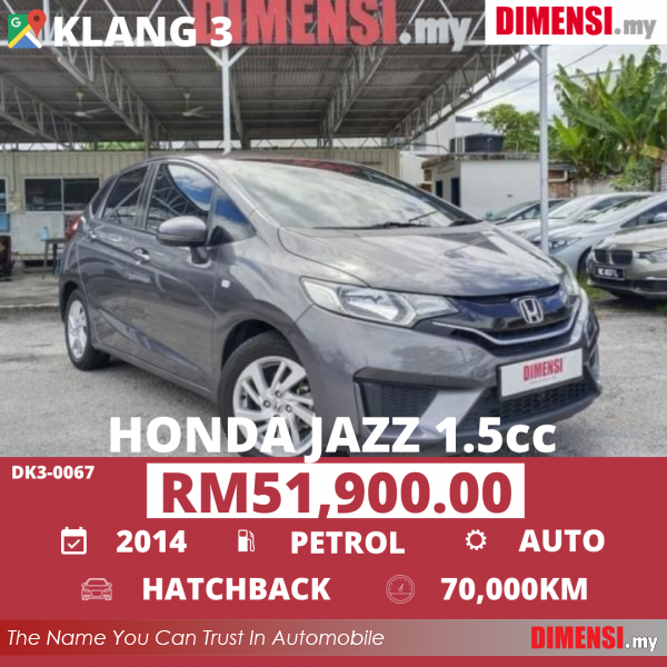 sell Honda Jazz 2014 1.5 CC for RM 51900.00 -- dimensi.my