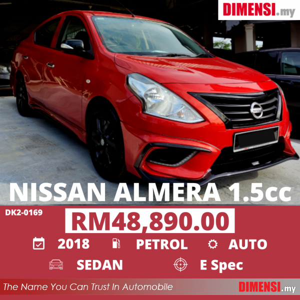 sell Nissan Almera 2018 1.5 CC for RM 48890.00 -- dimensi.my