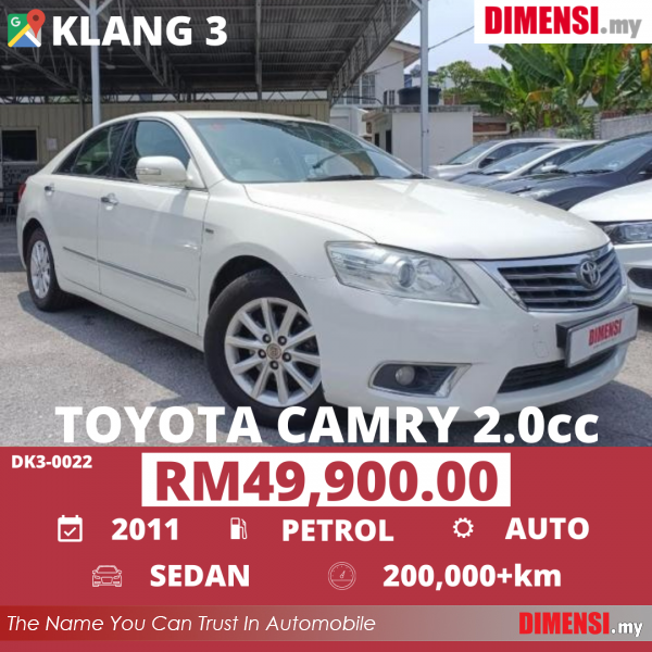 sell Toyota Camry 2011 2.0 CC for RM 49900.00 -- dimensi.my