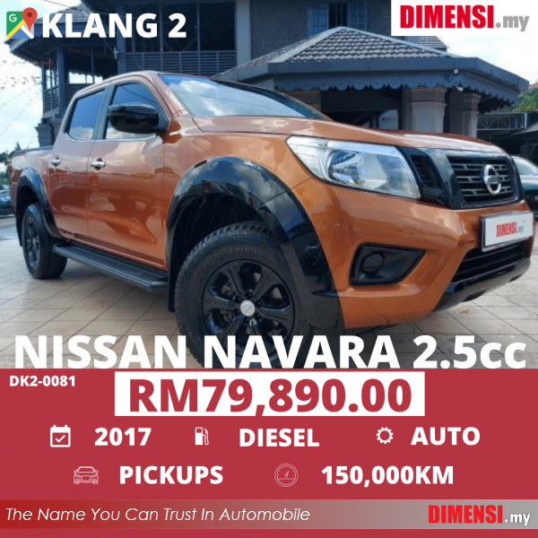 sell Nissan Navara 2017 2.5 CC for RM 79890.00 -- dimensi.my