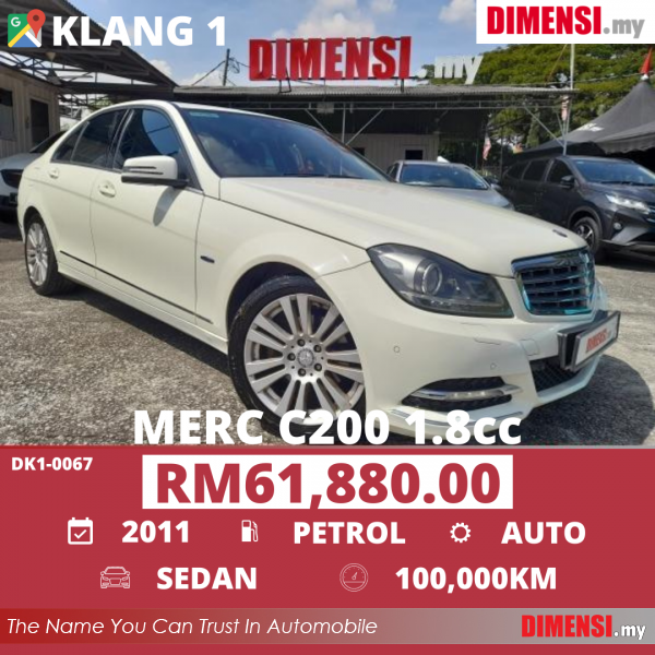 sell Mercedes Benz C200 2011 1.8 CC for RM 61880.00 -- dimensi.my