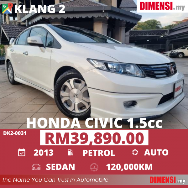 sell Honda Civic 2013 1.5 CC for RM 39890.00 -- dimensi.my