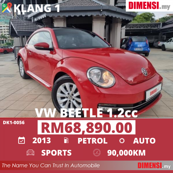 sell Volkswagen Beetle 2013 1.2 CC for RM 68890.00 -- dimensi.my