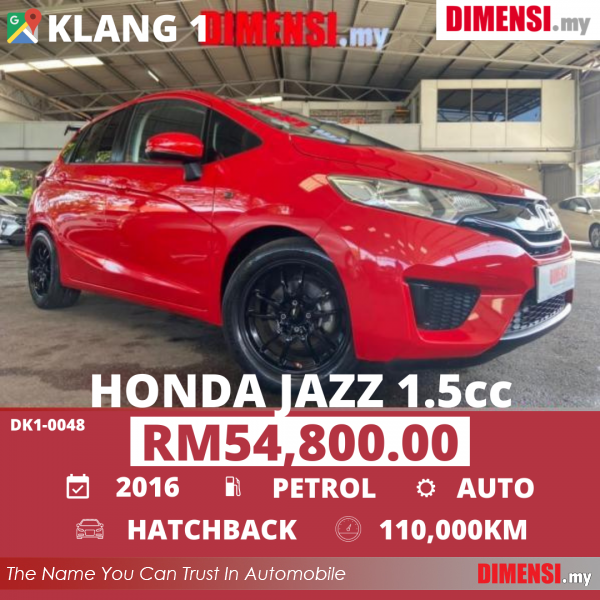 sell Honda Jazz 2016 1.5 CC for RM 54800.00 -- dimensi.my