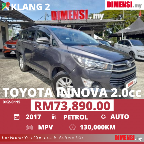 sell Toyota Innova 2017 2.0 CC for RM 73890.00 -- dimensi.my