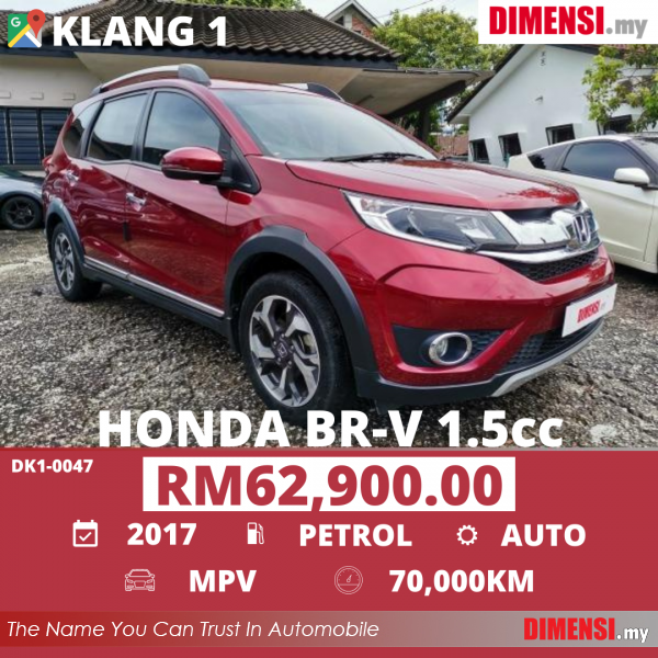 sell Honda BR-V 2017 1.5 CC for RM 62900.00 -- dimensi.my