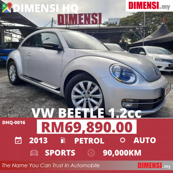 sell Volkswagen Beetle 2013 1.2 CC for RM 69890.00 -- dimensi.my