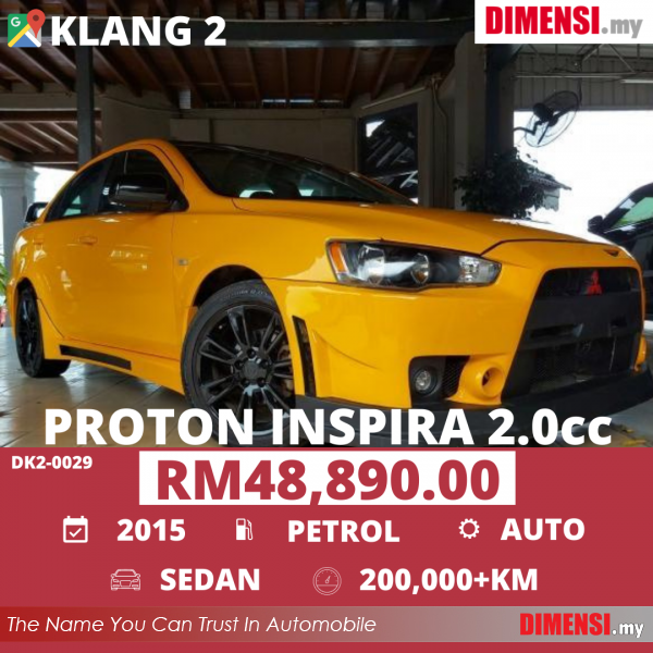 sell Proton Inspira 2015 2.0 CC for RM 48890.00 -- dimensi.my