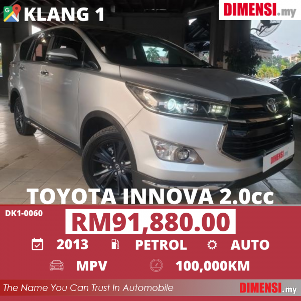 sell Toyota Innova 2018 2.0 CC for RM 91880.00 -- dimensi.my