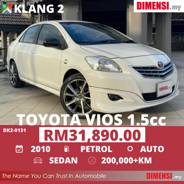 sell Toyota Vios 2010 1.5 CC for RM 31890.00 -- dimensi.my