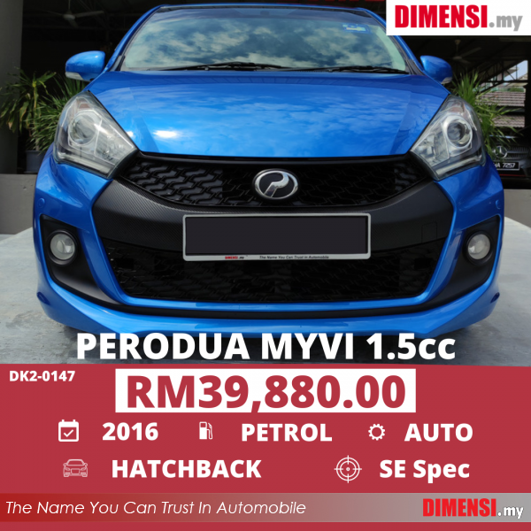 sell Perodua Myvi 2016 1.5 CC for RM 39880.00 -- dimensi.my