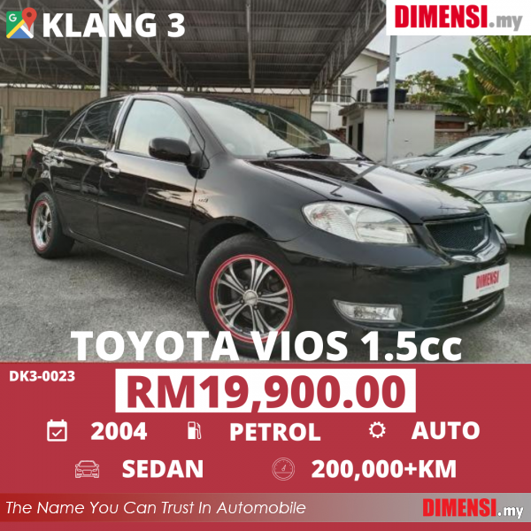 sell Toyota Vios 2004 1.5 CC for RM 19900.00 -- dimensi.my