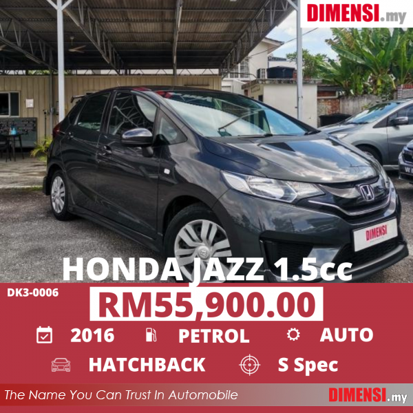 sell Honda Jazz 2016 1.6 CC for RM 55900.00 -- dimensi.my