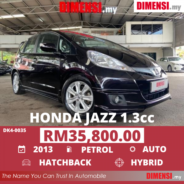 sell Honda Jazz 2013 1.3 CC for RM 35800.00 -- dimensi.my