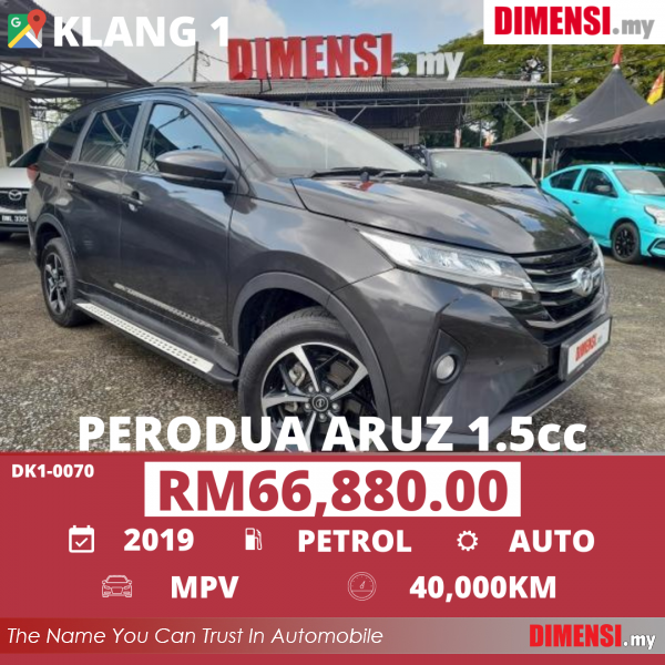 sell Perodua Aruz 2019 1.5 CC for RM 66880.00 -- dimensi.my