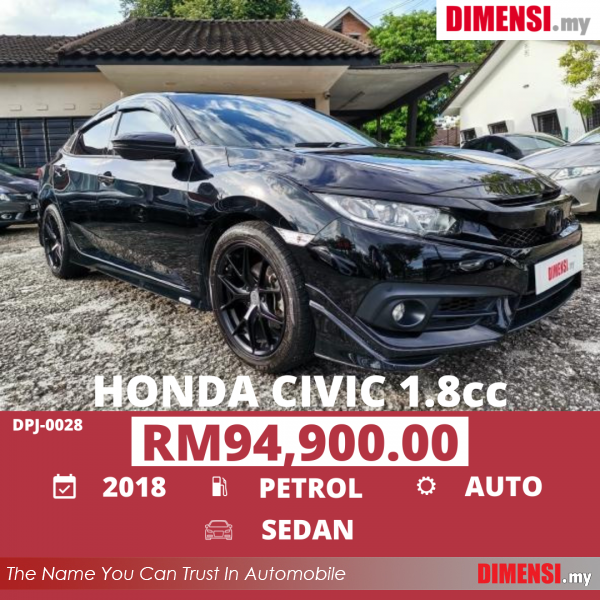 sell Honda Civic 2018 1.8 CC for RM 94900.00 -- dimensi.my