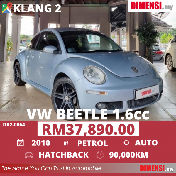sell Volkswagen Beetle 2010 1.6 CC for RM 37890.00 -- dimensi.my