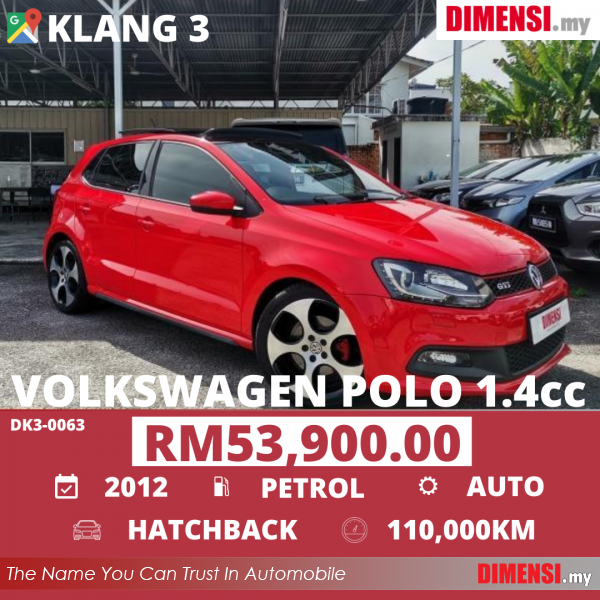 sell Volkswagen Polo 2012 1.4 CC for RM 53900.00 -- dimensi.my