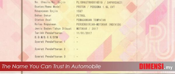 sell Proton Persona 2017 1.6 CC for RM 38980.00 -- dimensi.my the name you can trust in automobile